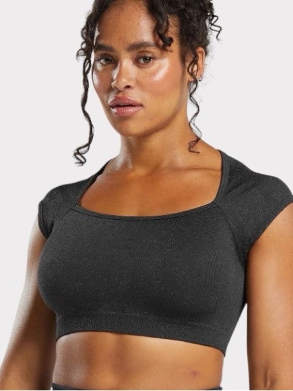 Gymshark black adapt fleck seamless crop top